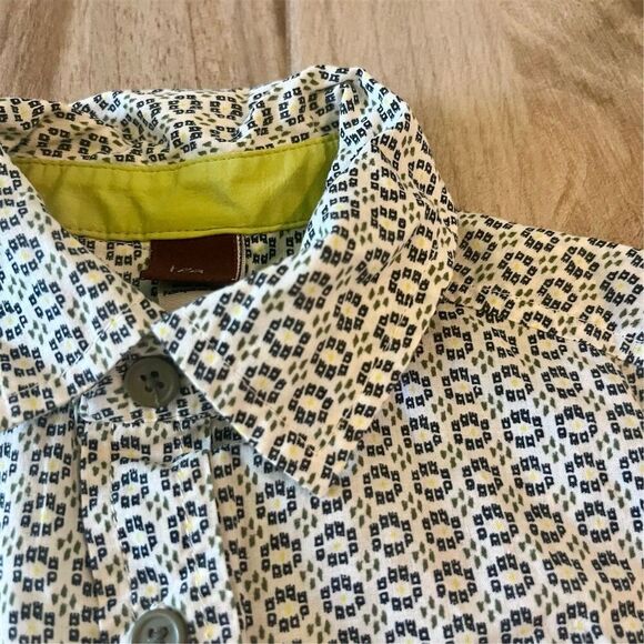 Tea Collection Boys 12-18M Blue Patterned Long Sleeve Button-Up Shirt - Picture 3 of 5